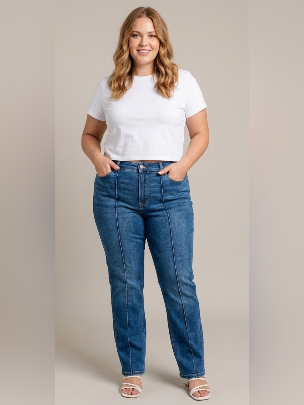 Judy Blue High Rise Center Seam Straight Jeans